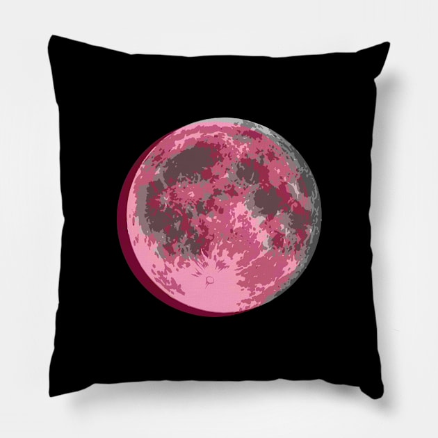 Whole Pink Moon Pillow by Macroart