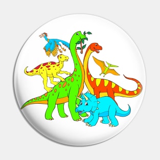 Popular Dinos - Colorful Dinosaur Design for Kids Men Women Pin