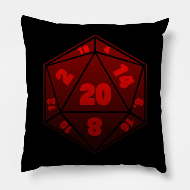 Red D20 Dice Pillow by TheQueerPotato