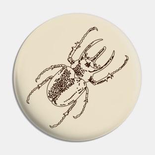 Rhinoceros beetle pointillism illustration Pin