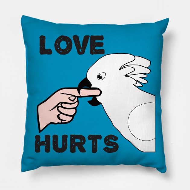 Love Hurts - Umbrella Cockatoo Parrot Pillow by Einstein Parrot