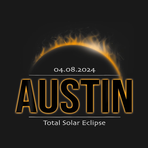 Austin Texas America 2024 Path Of Totality Solar Eclipse by klei-nhanss