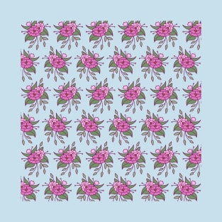 Pink Peonies | Simple Peonies | Floral Pattern T-Shirt