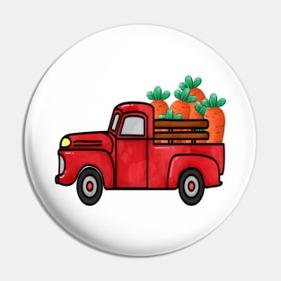 RED Truck Easter Carrots Pin