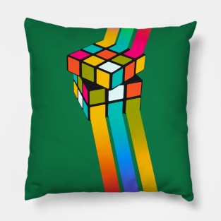 Colorful Rubiks Cube Art Pillow