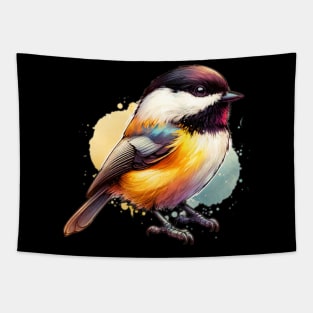 Watercolor Carolina Chickadee Tapestry