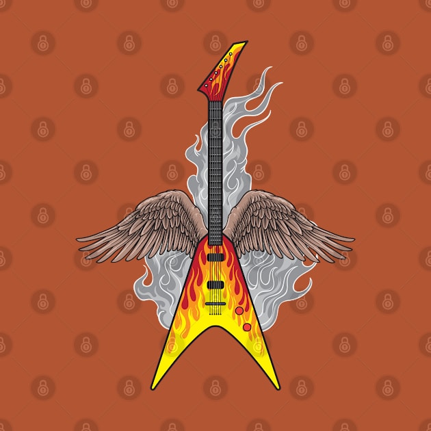 Electric Guitar With Wings by TomCage