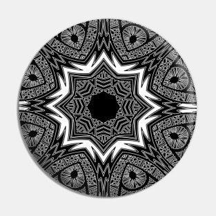 Mandala black art Pin