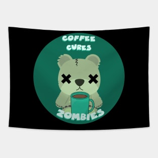 Coffee cures zombie bears Tapestry