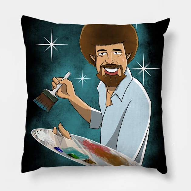 Bob Ross Pillow by ShaneWheelerArtist