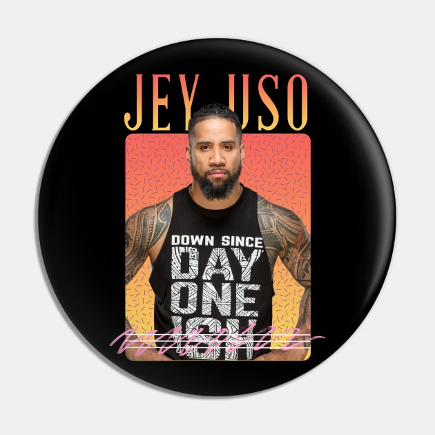 Jey Uso Retro Aesthetics Fan Art Pin by Ihkwan Art