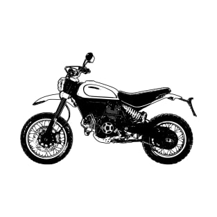 Scrambler Bike Side View Sketch Art T-Shirt