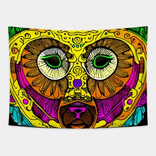 Bear rainbow multicolor abstract Tapestry