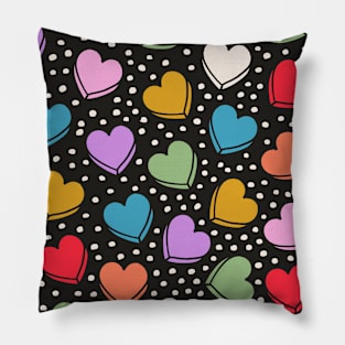 Candy Hearts Pattern (2024, Black) Pillow