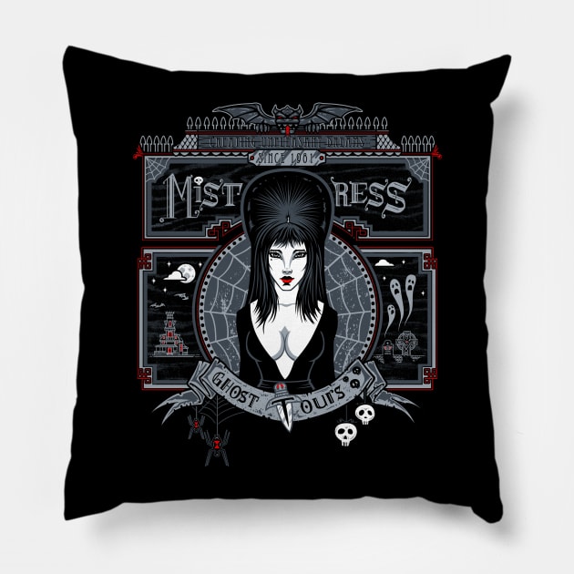 Mistress Ghost Tours Pillow by Onebluebird