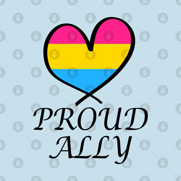 Disover Proud Ally LGBT Gay Pride Month Pansexual Flag - Gay Ally - T-Shirt