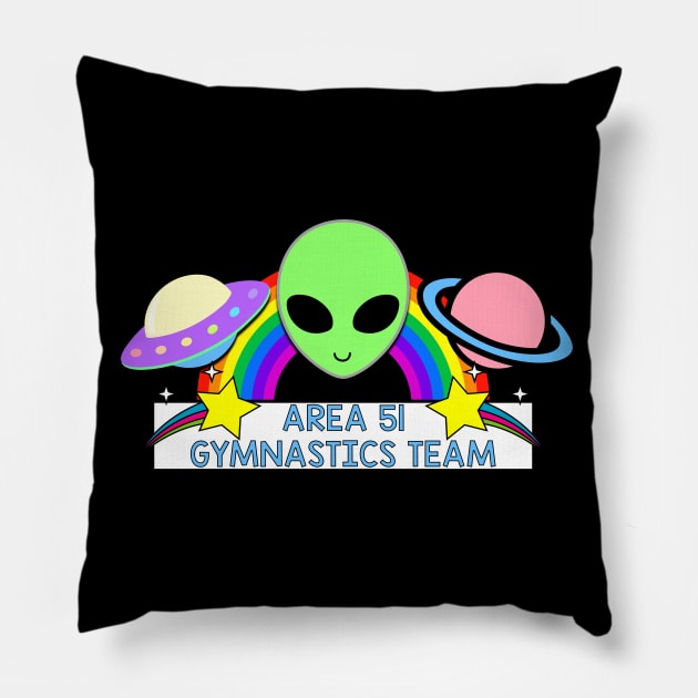 Area 51 GYMNASTICS TEAM Pillow by jordynslefteyebrow