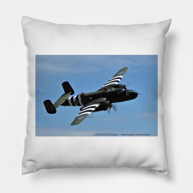 B-25D Mitchell “Grumpy” fast pass 2 Pillow by acefox1