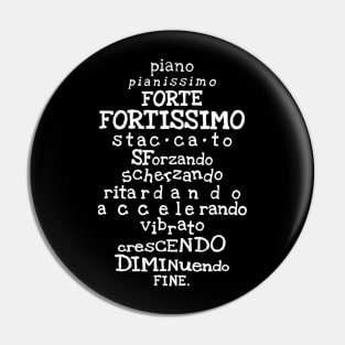 Music Teacher Shirt Italian Musical Terms Words List Pin