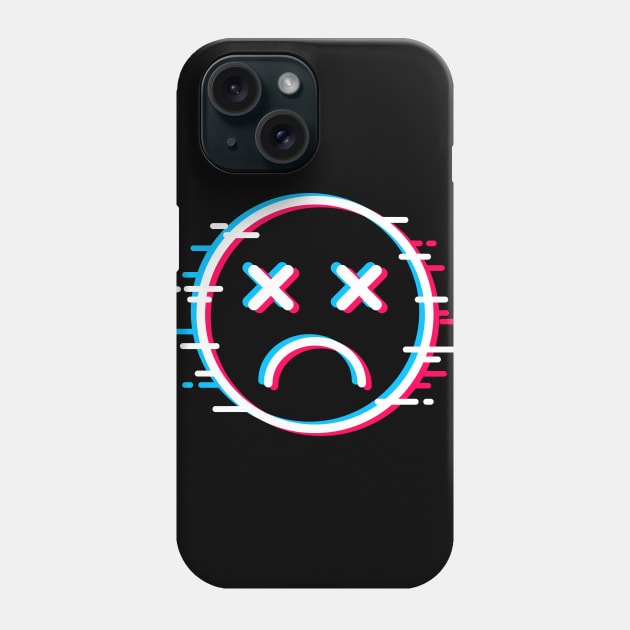 Glitch Face Dead Sad Phone Case by machmigo