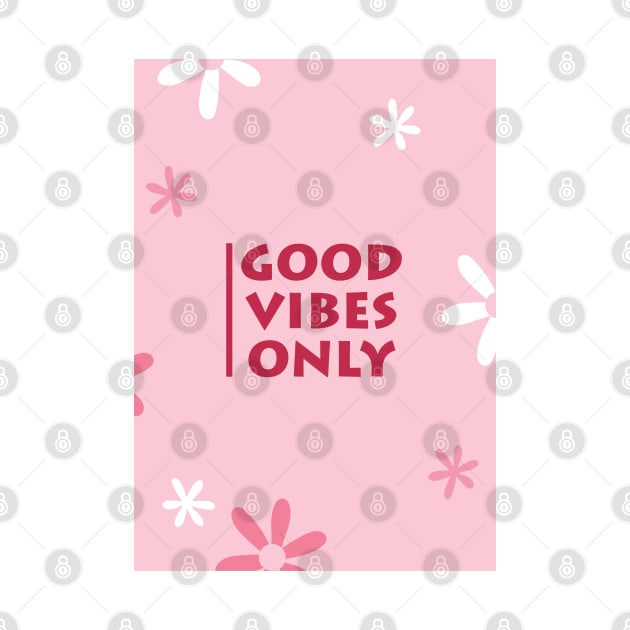 Good vibes only, Indie art print, Kidcore decor, Colorful decor, 90s bedroom decor, Pink aesthetic by KristinityArt