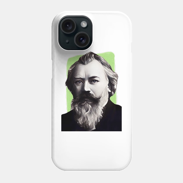 German Composer Johannes Brahms illustration Phone Case by Litstoy 