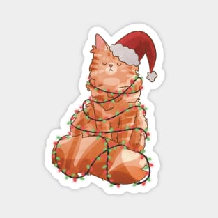 Wrapped in Christmas Lights - Red Maine Coon Magnet