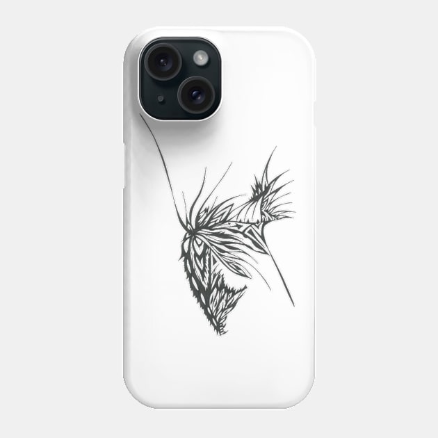 Butterfly Unique Black White Abstract Art Phone Case by Unique Black White Colorful Abstract Art