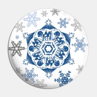 Snowflake Nativity Pin