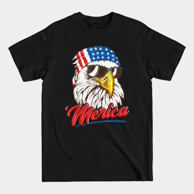 Disover Bald Eagle Merica 80s Mullet Eagle America USA 4th of July - 4th Of July - T-Shirt