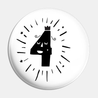 I am 4! Birthday tee Pin