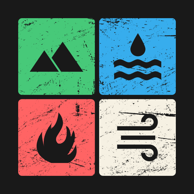 Vintage Four Elements Icons by MeatMan