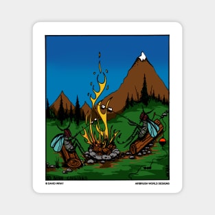 Fire Flies Around A Campfire Novelty Camping Gift Magnet