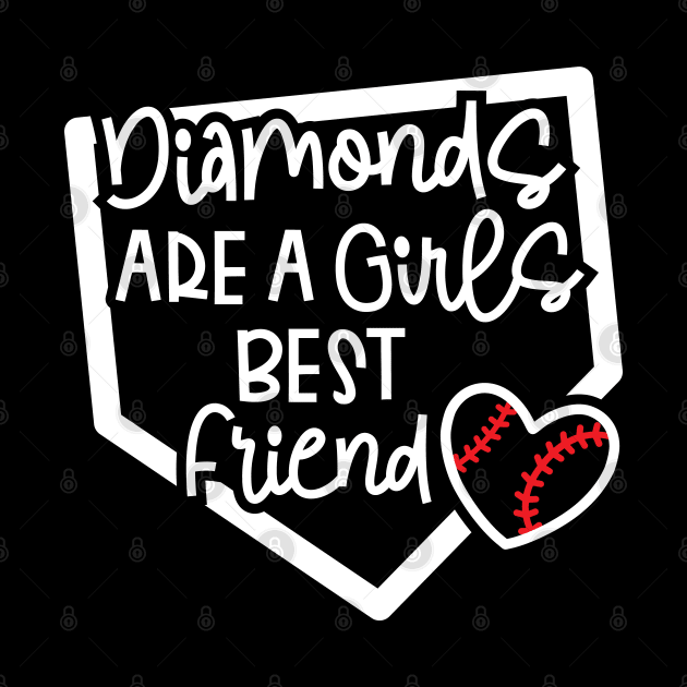 Diamonds Are A Girls Best Friend Softball Baseball Cute by GlimmerDesigns