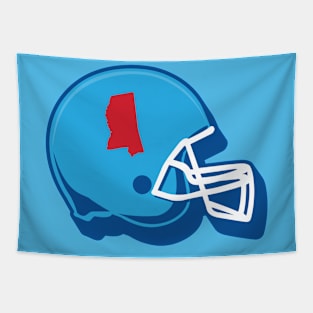 Mississippi Outline Football Helmet Tapestry