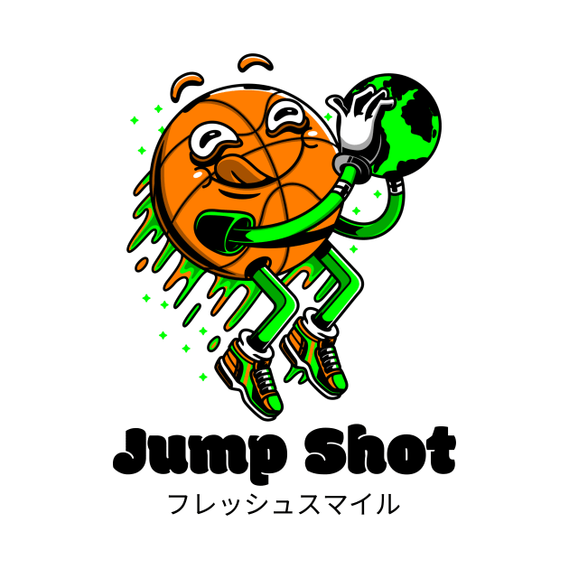 Jump Shot Basket Ball Funny Cartoon Characters by BradleyHeal