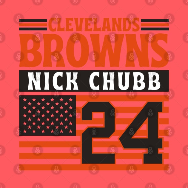Cleveland Browns Chubb 24 American Flag Football by Astronaut.co