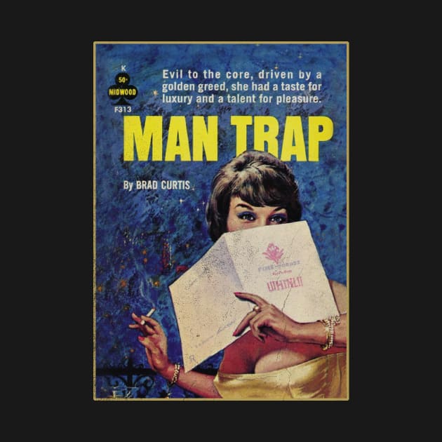 MAN TRAP - cool vintage pulp book art by toruandmidori