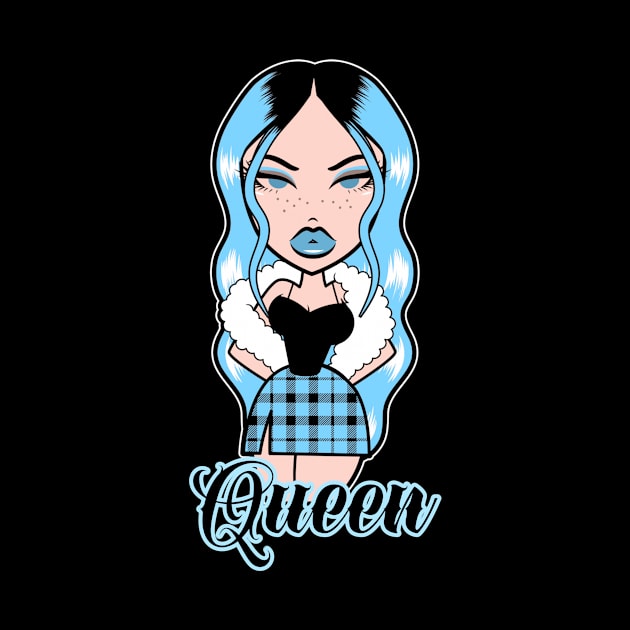 Queen Girl Doll Light Blue by Just In Tee Shirts