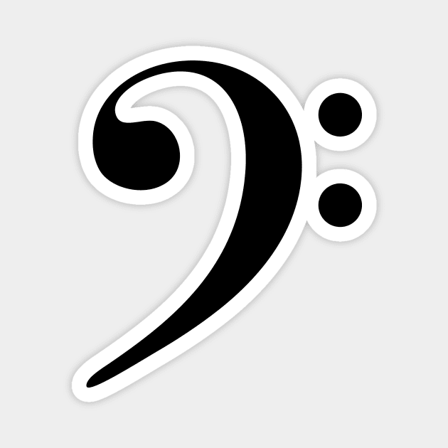 Bass Clef Black Magnet by LittleBean