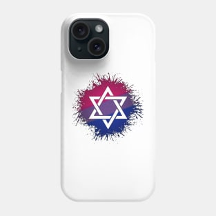 Paint Splatter Bisexual Pride Star of David Symbol Phone Case