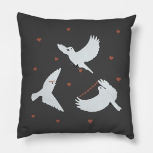 Doves and Hearts Pillow