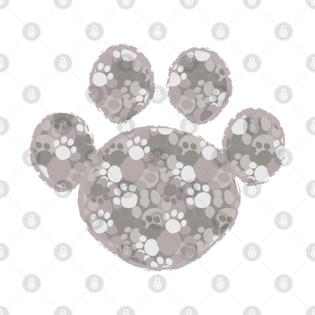 Paw print with camouflage pattern by CraftCloud