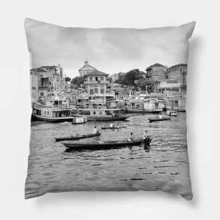 Vintage photo of Manuas Riverfront Pillow