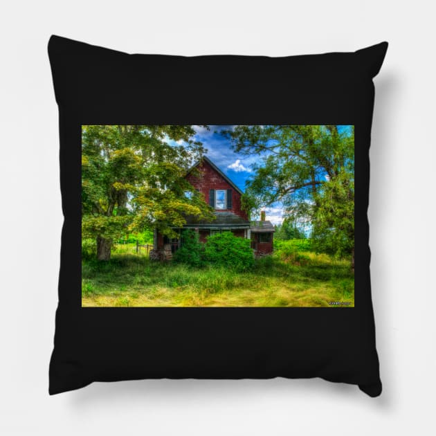 Abandoned Home in Lubec, Maine Pillow by kenmo