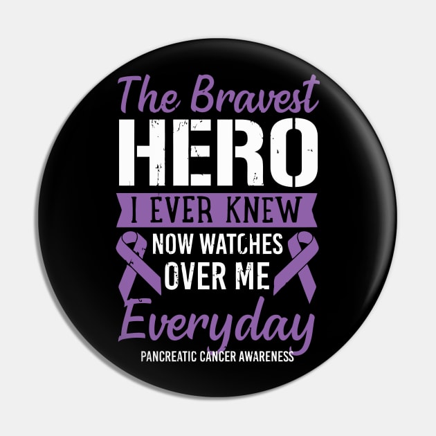 The Bravest Hero Pancreatic Cancer Awareness Pin by tanambos