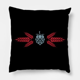 Beer Hops and Malt (Red and Blue) Pillow