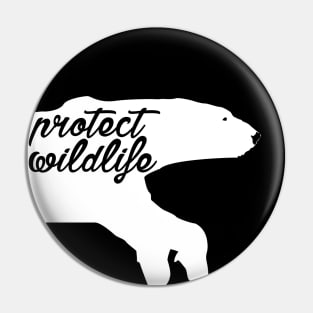 protect wildlife - polar bear Pin