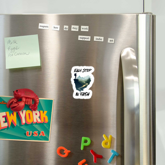 Christian Faith Journey Hiking Design - Each Step in Faith by Rox