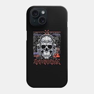 Skull Sound Experience (metallic skull wearing headphones) Phone Case